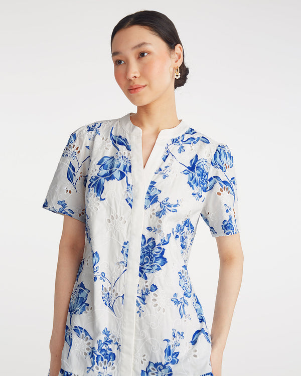Molly Mini Dress in Magnolia Toile