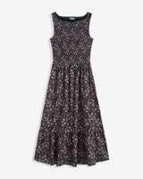 Wren Sleeveless Smocked Midi Dress in Twilight Vines