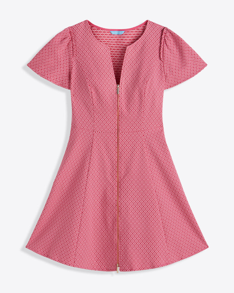 Mae Love Circle Dress in Pink Circle Geo