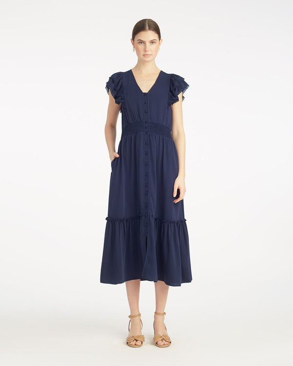 Meg Midi Dress in Navy