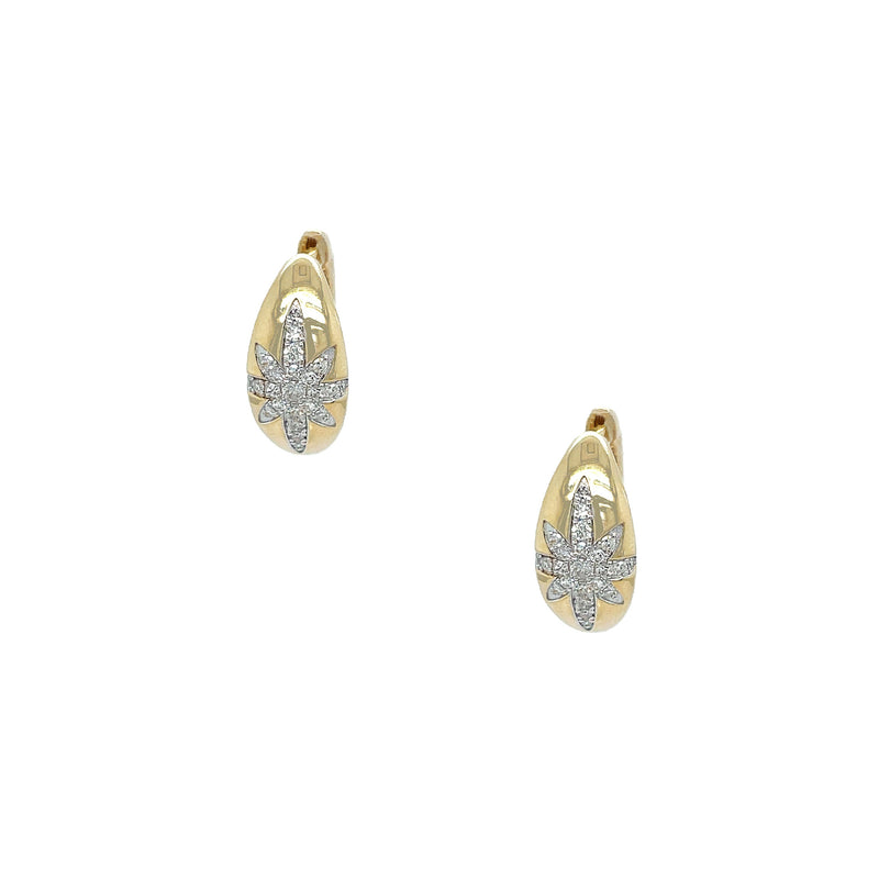 Diamond Starburst Hoop Earrings