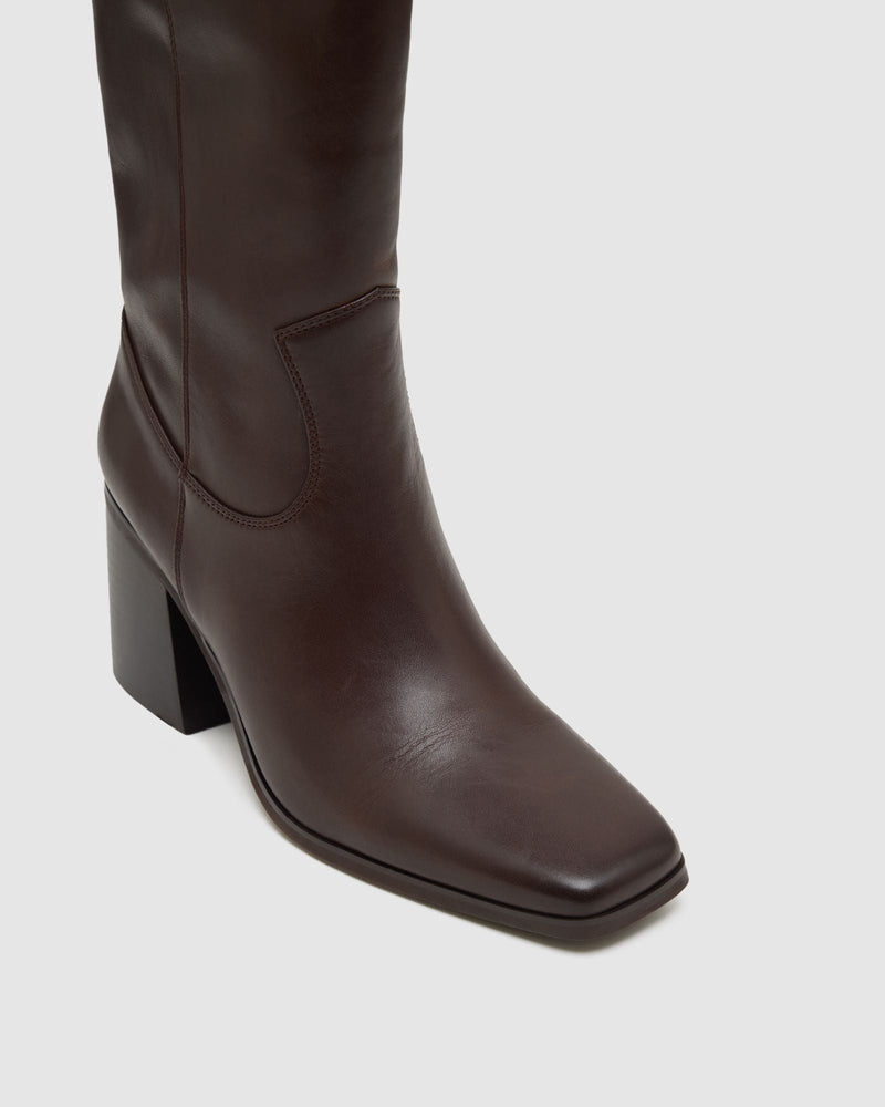 Jeanie Leather Knee Boot