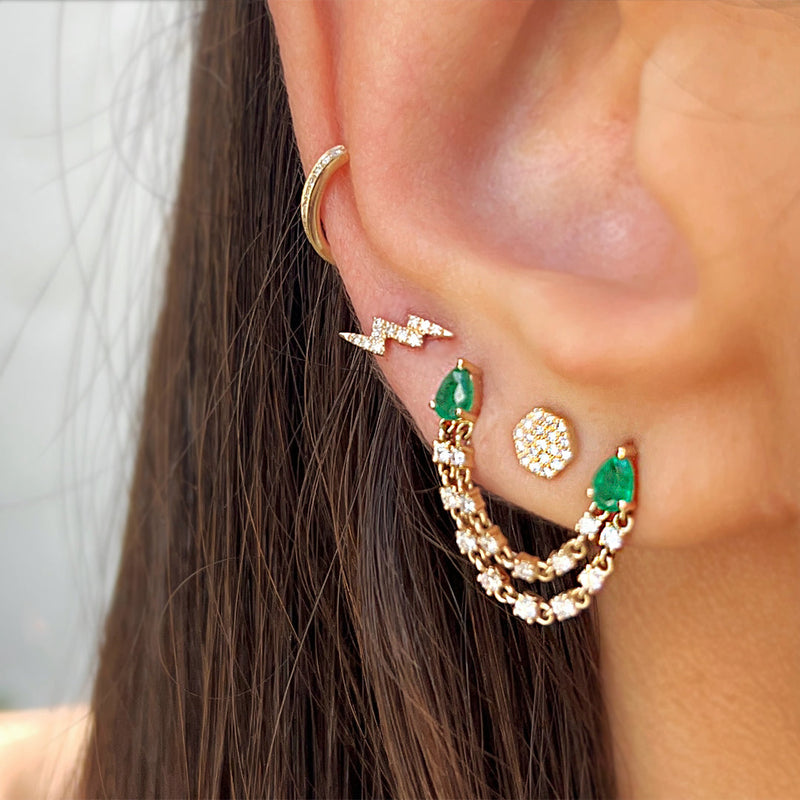 Diamond Lightning Bolt Earrings