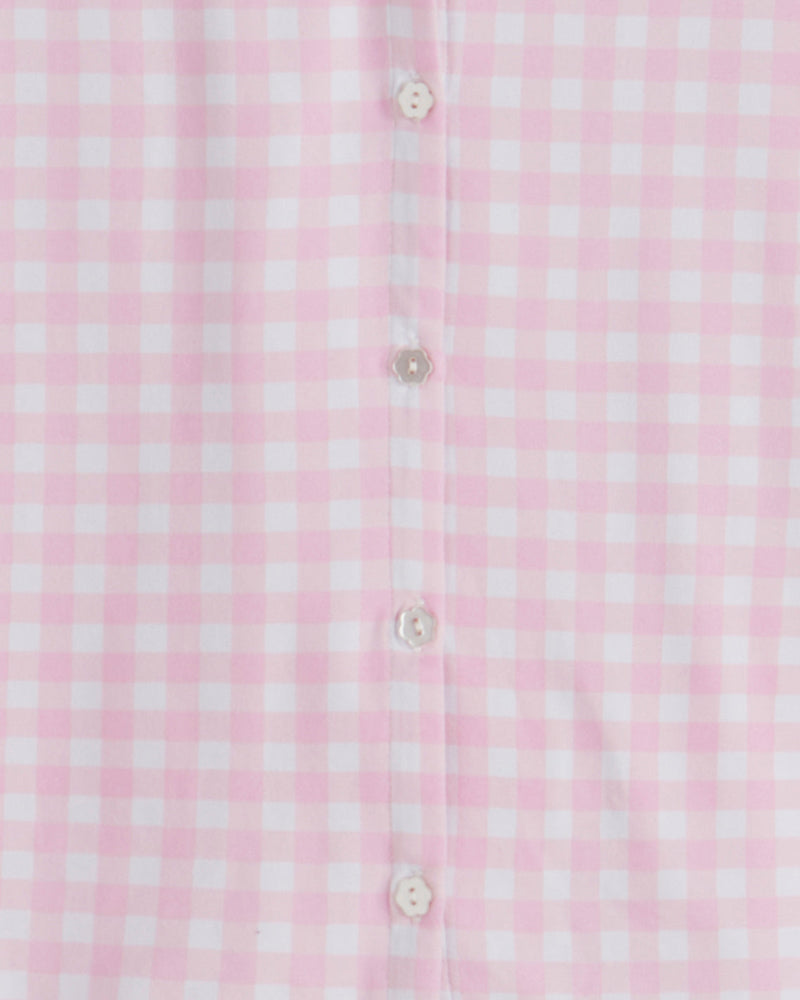 Scallop Sara Pajama Set in Pink Gingham