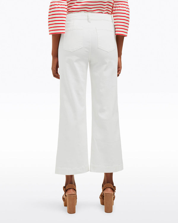 Wide Leg Jeans in White Denim