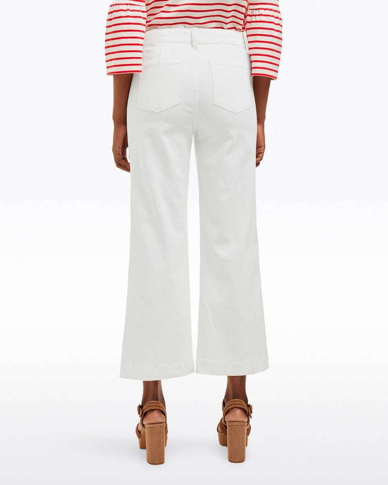 Wide Leg Jeans in White Denim