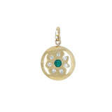 Diamond & Emerald Disc Charm