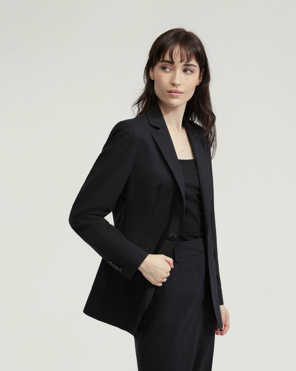 Ebony Wool Stretch Suit Jacket
