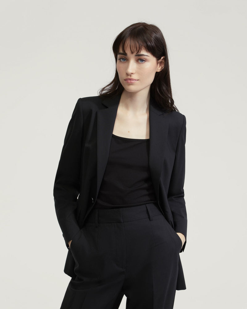 Ebony Wool Stretch Suit Jacket