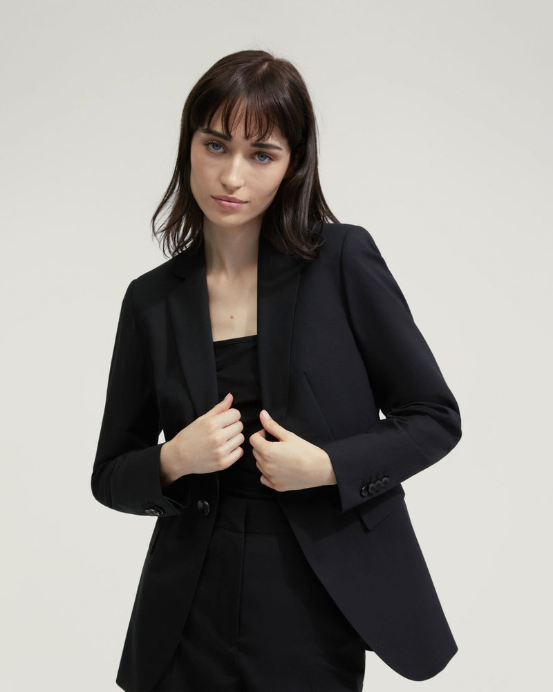 Ebony Wool Stretch Suit Jacket