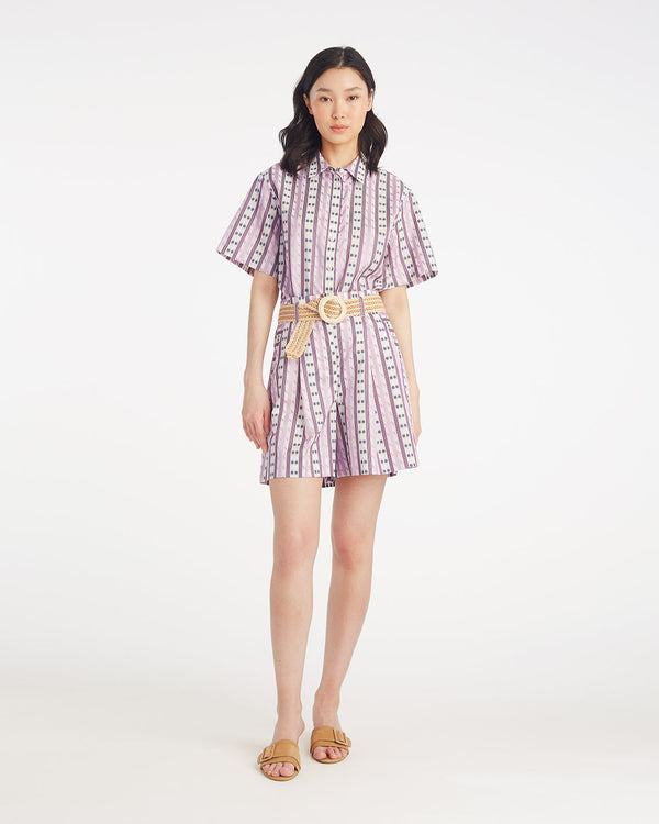 Tailored Shorts in Dotted Stripes Jacquard
