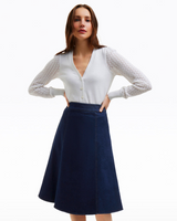 Midi Skirt in Dark Wash Denim