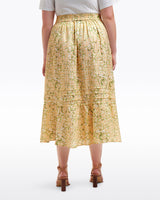 Midi Skirt in Floral Rattan