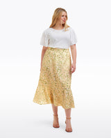 Midi Skirt in Floral Rattan