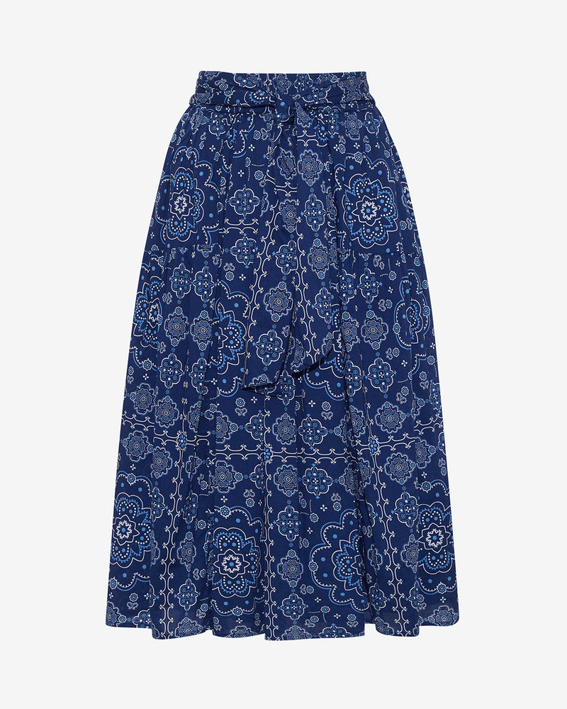 Midi Skirt in Bandana Blue