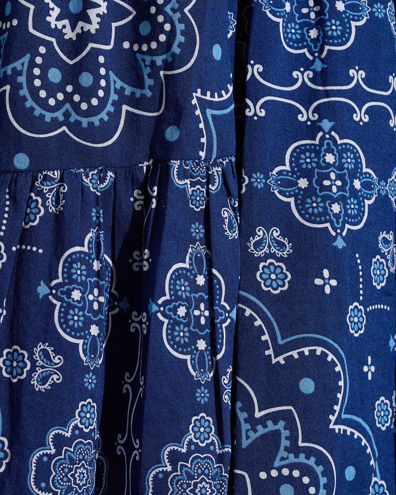 Midi Skirt in Bandana Blue