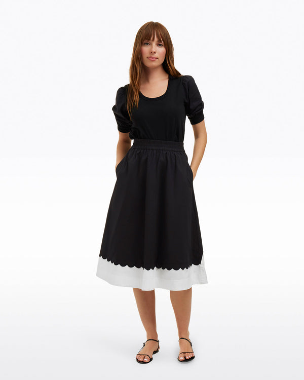 Midi Skirt in Black and White