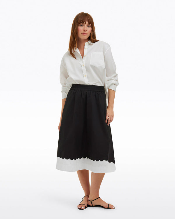 Midi Skirt in Black and White