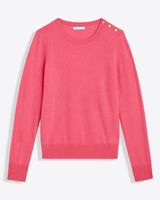 Button Shoulder Cashmere Sweater