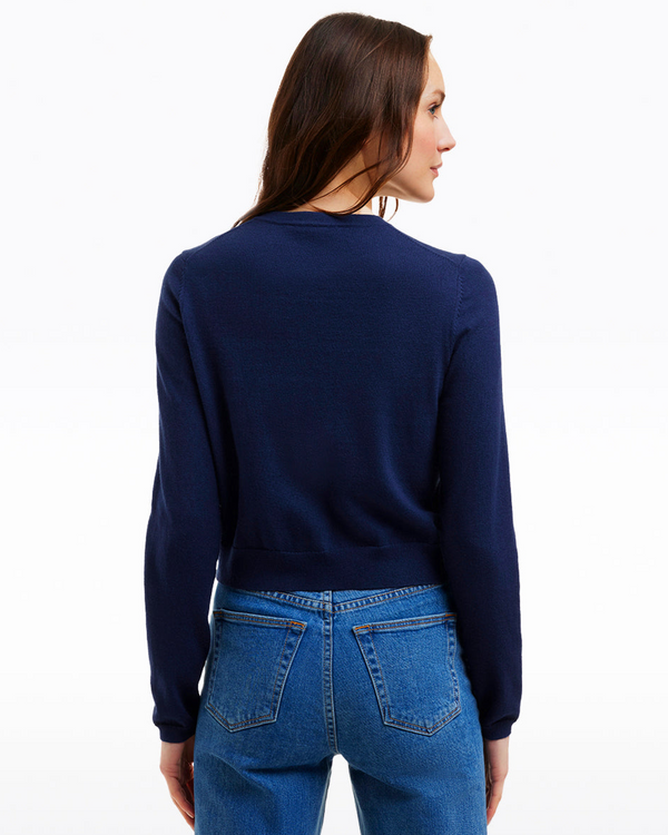 Embroidered Crewneck Cardigan