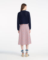 Crochet Sweater Cardigan in Nassau Navy
