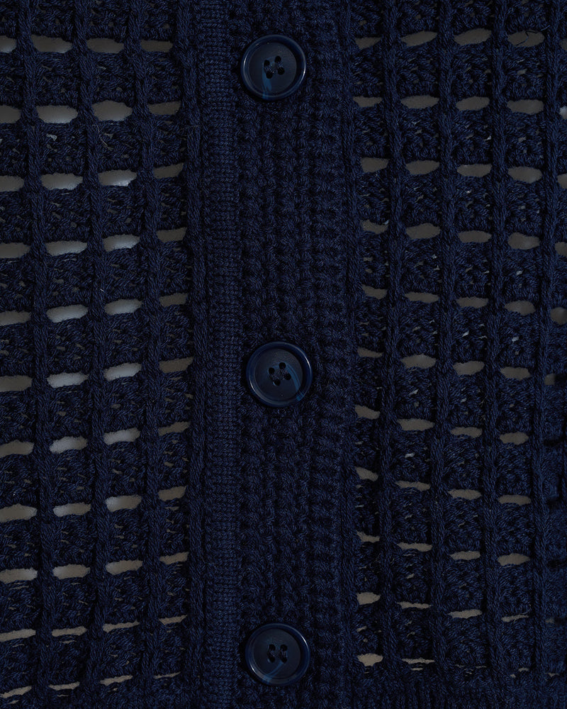 Crochet Sweater Cardigan in Nassau Navy