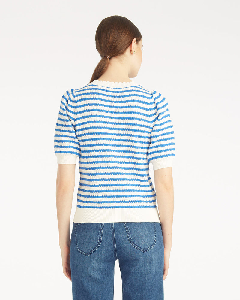 Short Sleeve Pointelle Sweater