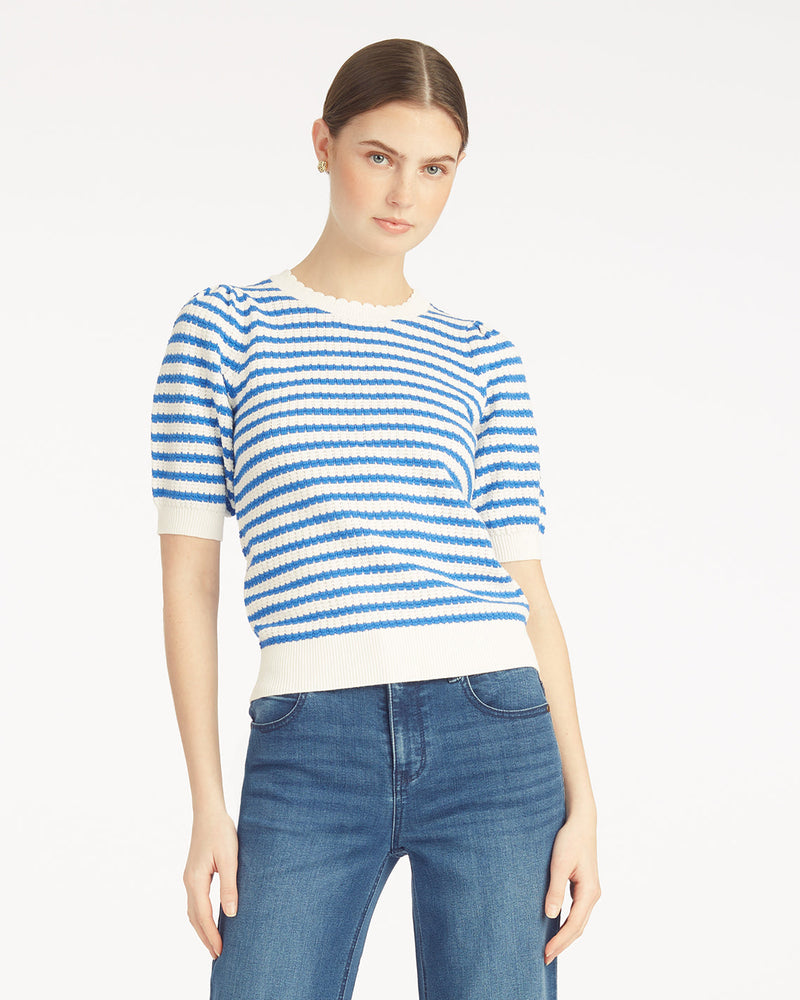 Short Sleeve Pointelle Sweater