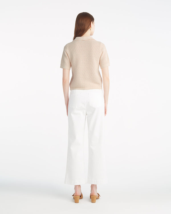 Sweater Polo with Scalloped Collar
