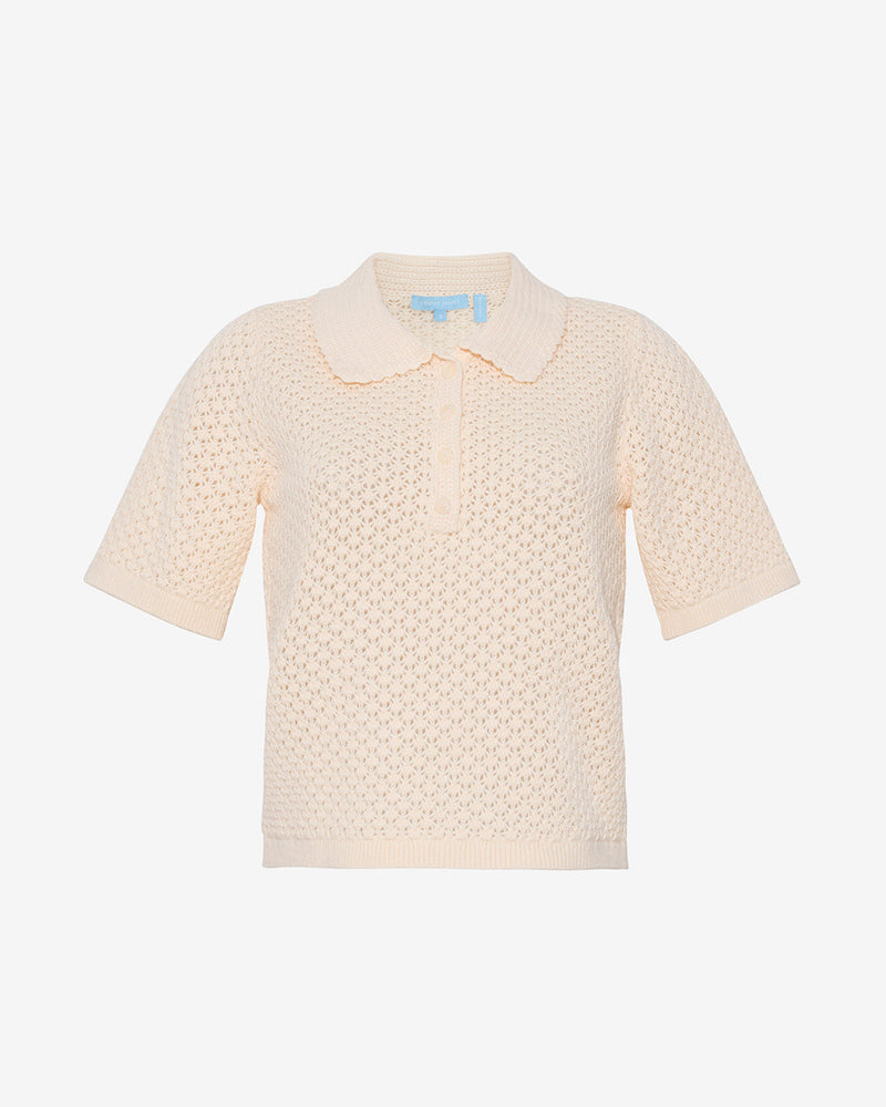 Sweater Polo with Scalloped Collar