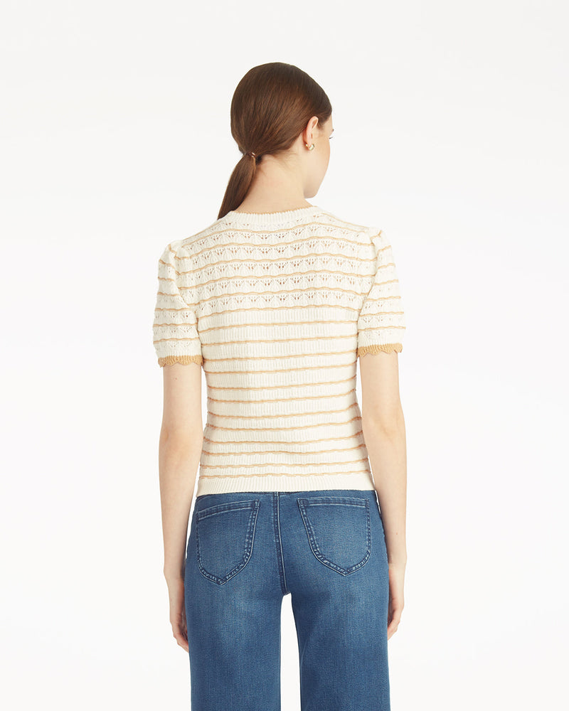 Short Sleeve Pointelle Sweater
