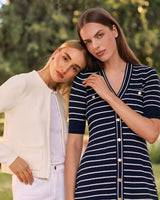 Judy Striped Knit Dress in Navy Stripe
