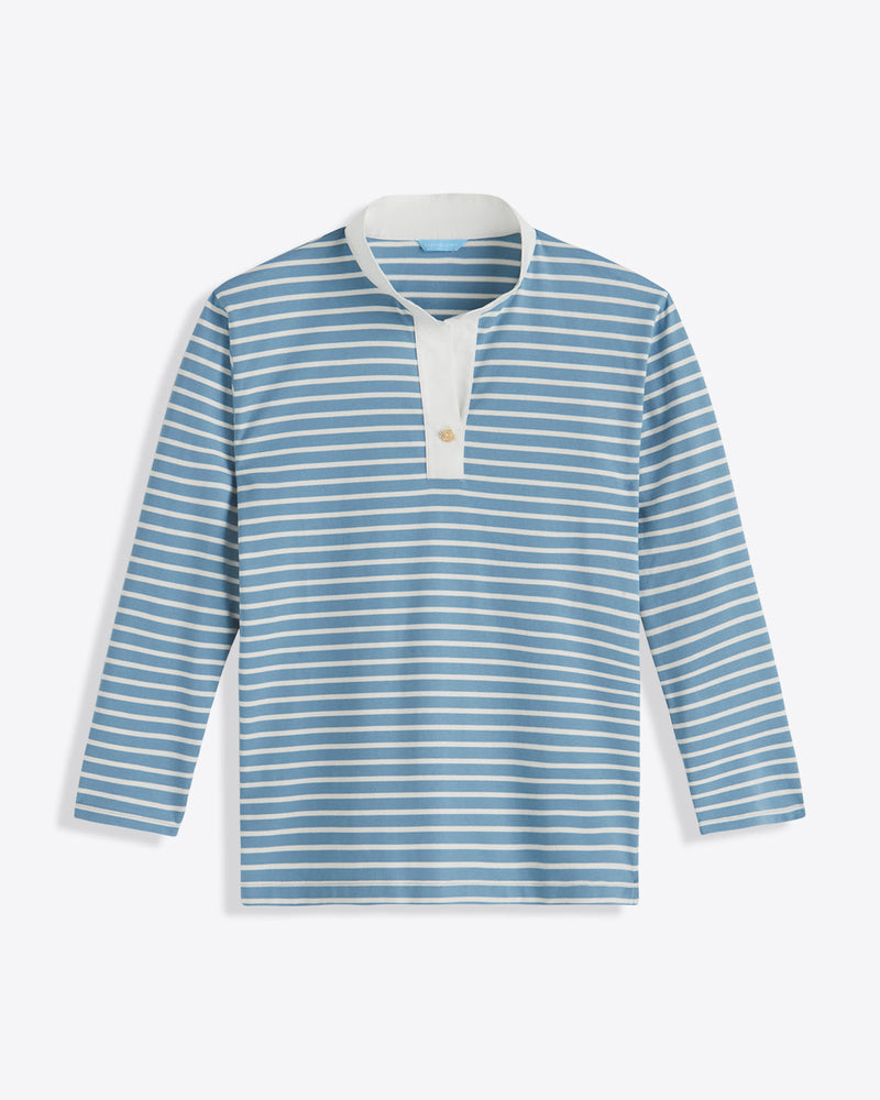 Gillian Long Sleeve Top in Blue Mariner Stripe