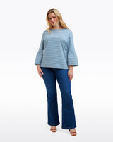 Corey Bell Sleeve Top in Blue Mariner Stripe