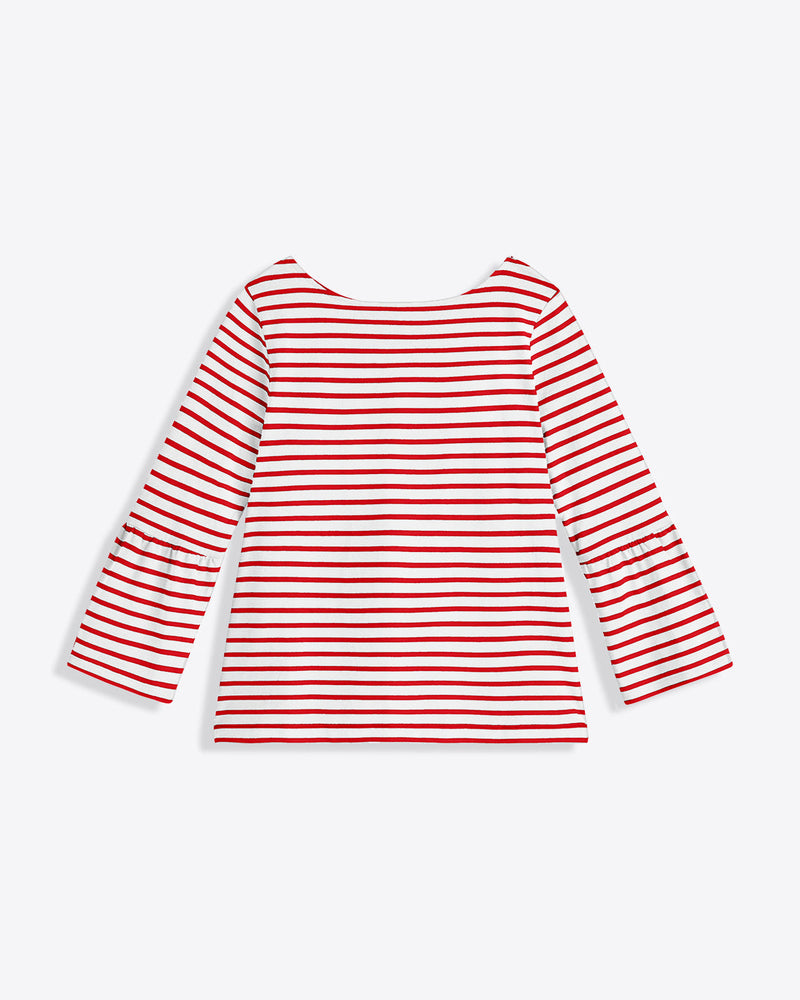 Corey Bell Sleeve Top in Red Mariner Stripe