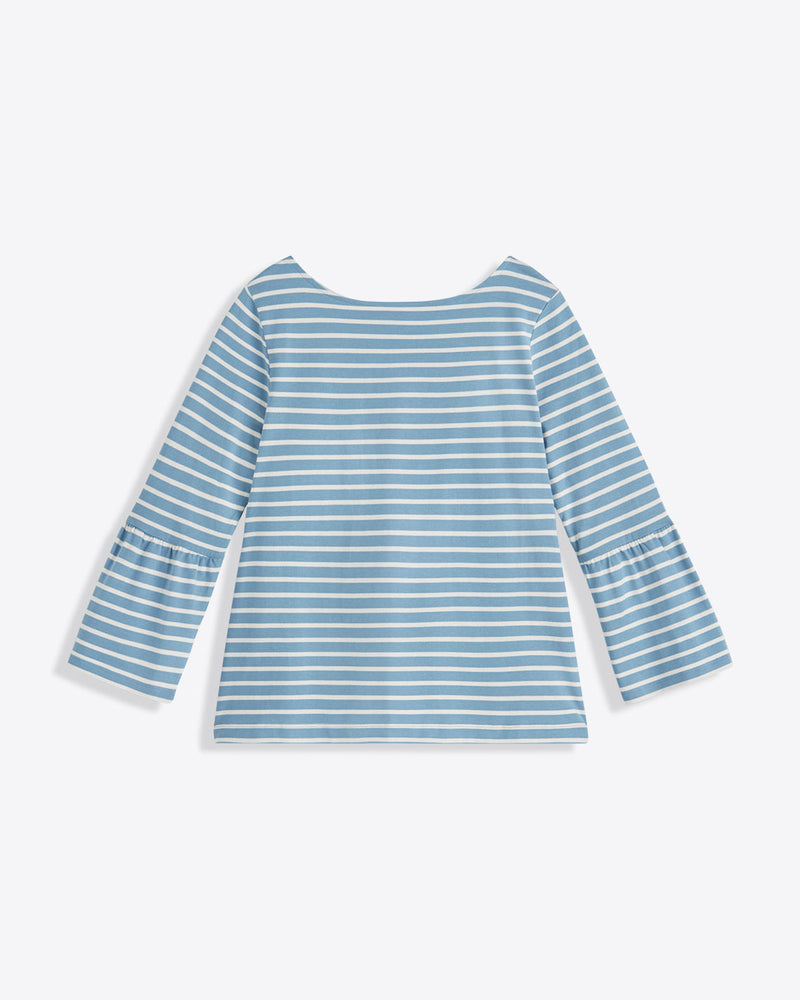 Corey Bell Sleeve Top in Blue Mariner Stripe