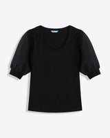 Short Sleeve Mixed Media Top