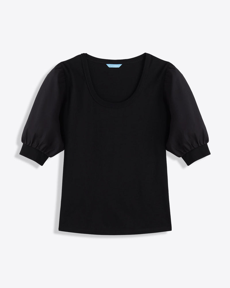 Short Sleeve Mixed Media Top