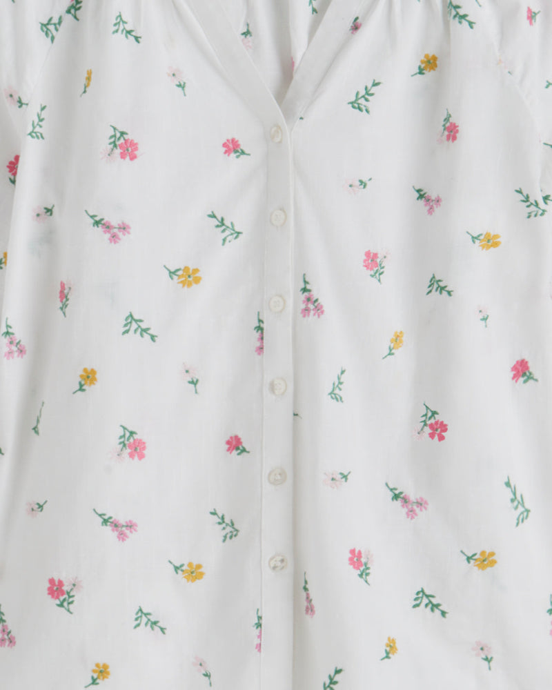Alexandra Top in Embroidered Poplin