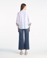 Long Sleeve Top with Floral Embroidery