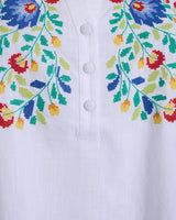 Long Sleeve Top with Floral Embroidery