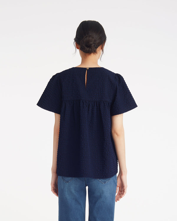 Flutter Sleeve Top in Seersucker