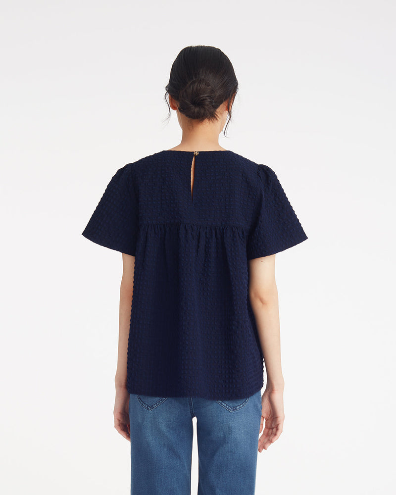 Flutter Sleeve Top in Seersucker