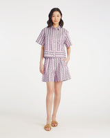 Tailored Shorts in Dotted Stripes Jacquard