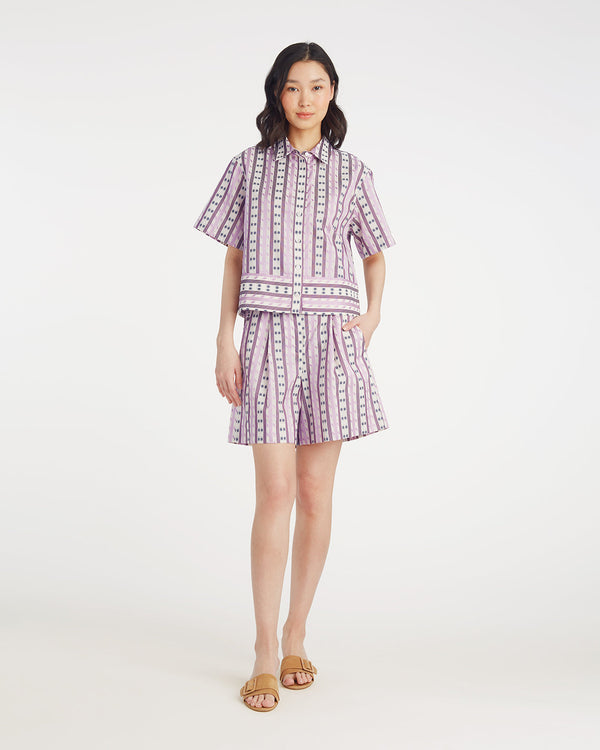 Tailored Shorts in Dotted Stripes Jacquard