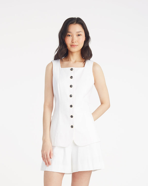 Tailored Top in Pique