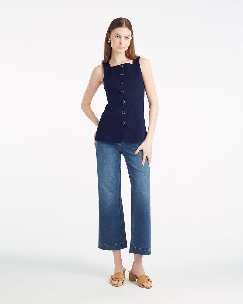 Tailored Top in Pique