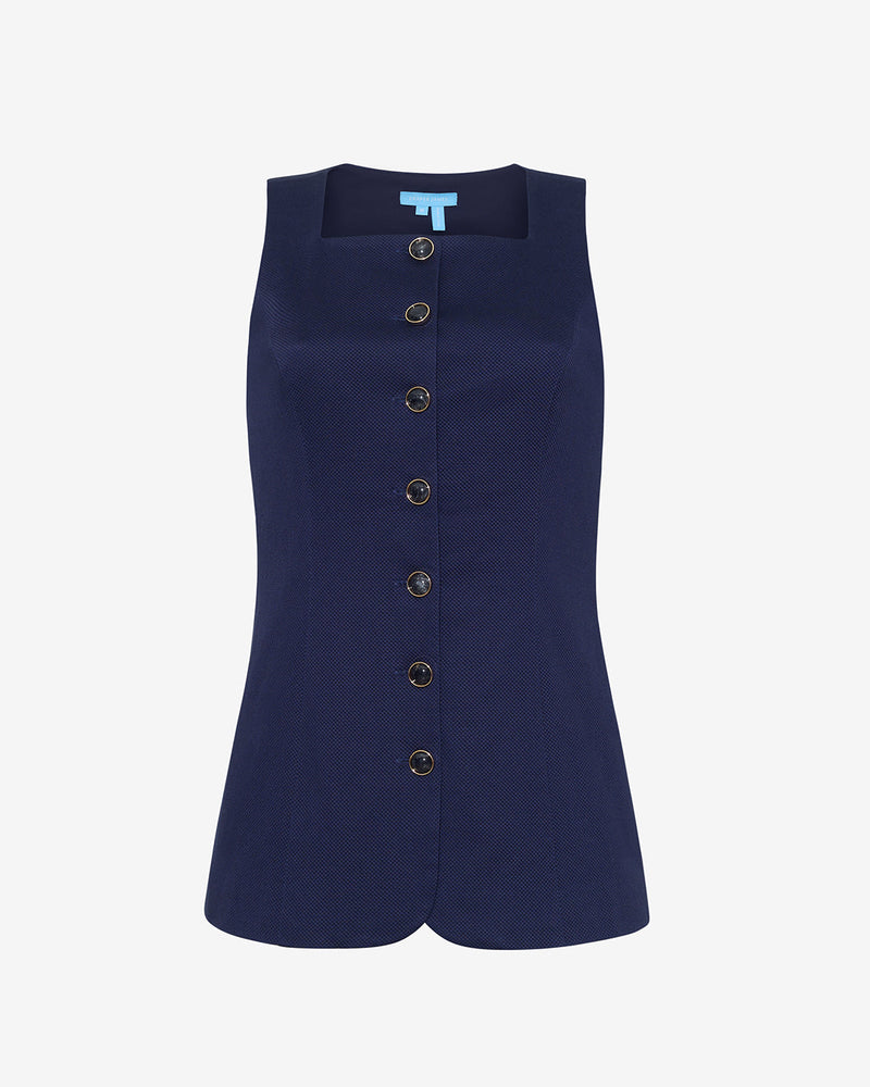 Tailored Top in Pique